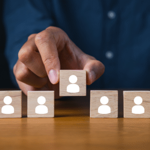 HR team analyzing training and development analytics for leadership pipeline planning