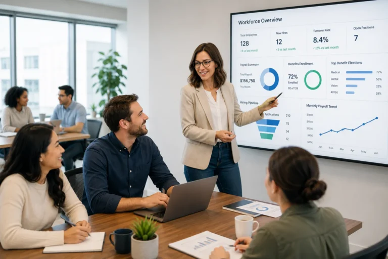 Growing business supported by HR outsourcing services for payroll, compliance, hiring, and employee benefits