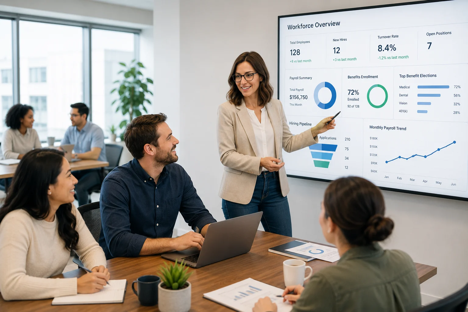 Growing business supported by HR outsourcing services for payroll, compliance, hiring, and employee benefits